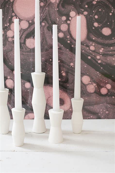 Diy Mid Century Candlestick Holders A Beautiful Mess