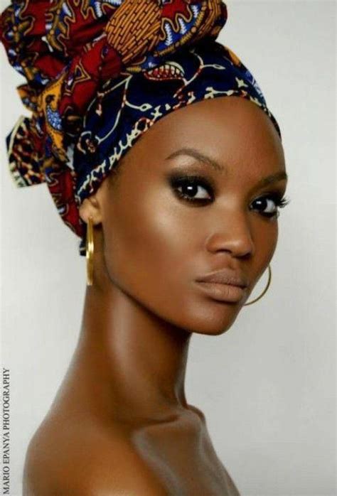 African American Woman Black Girls Head Tie Slyscarf Turban On Stylevore