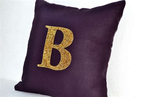 Monogram Pillows Personalized Throw Pillows Gold Sequin
