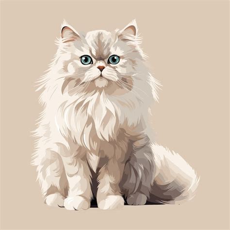 premium vector cute persian cat cartoon vector art illustration design