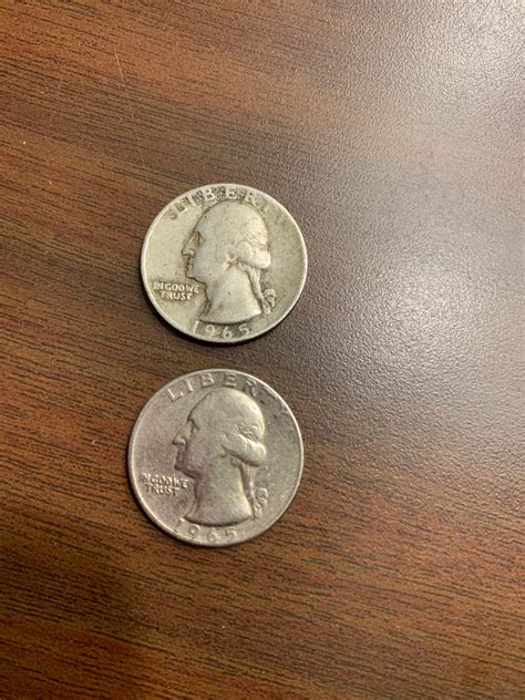 2 Rare 1965 Quarters With No Mint Marks Etsy