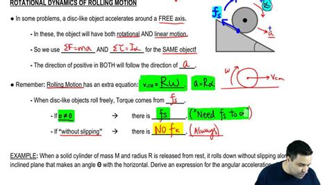 Rotational Dynamics Of Rolling Motion Youtube