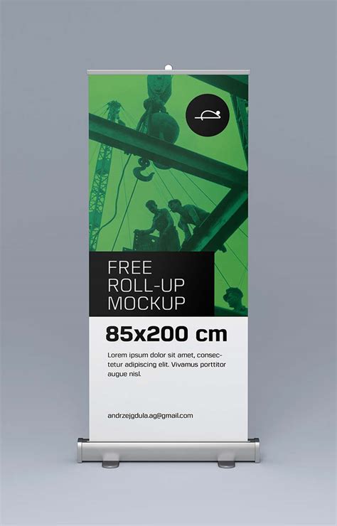 Roll Up Banner Mockup Free Psd