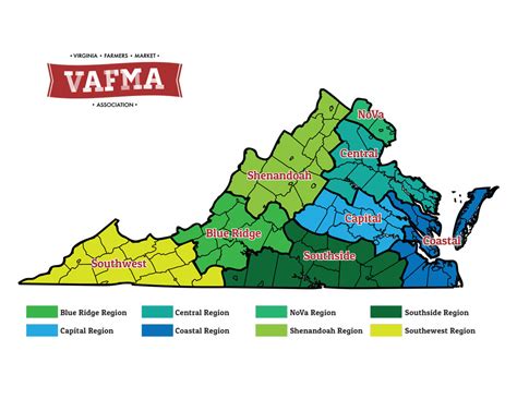 Regional Map Virginia Farmers Market Association