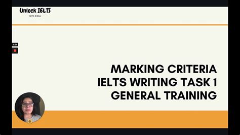 Ielts Writing Task 1 General Training Marking Criteria Youtube