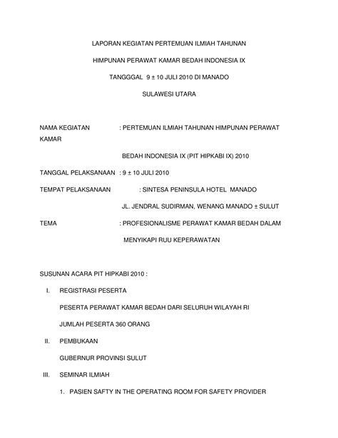 Docx Laporan Kegiatan Pertemuan Ilmiah Tahunan Dokumentips