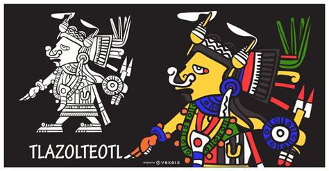 Ilustración Del Dios Azteca Tlazoltéotl Descargar Vector