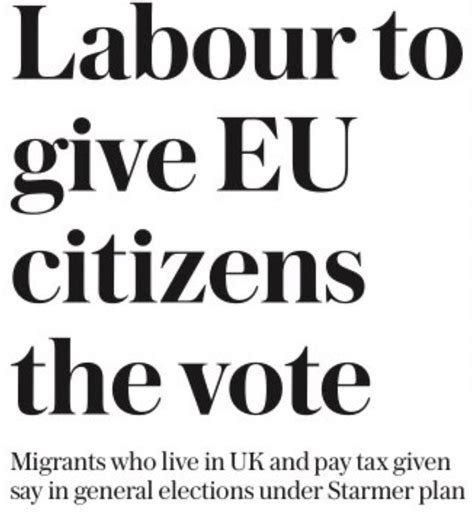On Twitter Rt Darrengrimes Giving Eu Citizens And Year Olds The Vote This Is