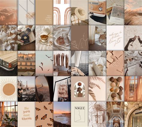 Dreamy Beige Aesthetic Photo Collage Set Etsy In 2021 Photo Collage