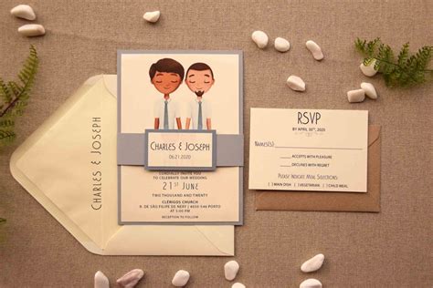 Same Sex Wedding Invitations Custom Portrait Wedding Etsy