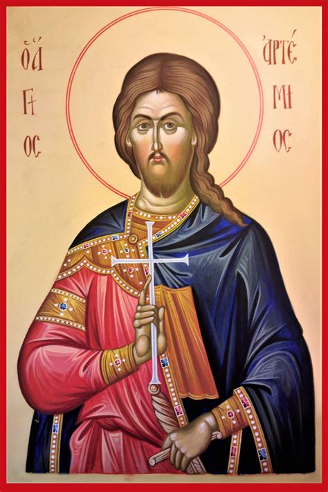 Holy Great Martyr Artemius Of Antioch Hand Painted Icon