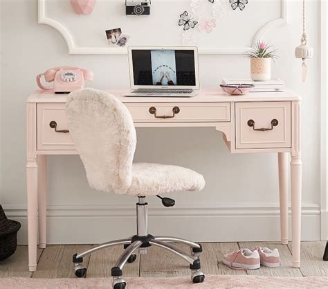 Best desk chair for girls: Brushed Nickel Base Round Upholstered Kids Desk Chair ...