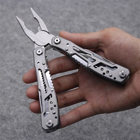 Silver Multitool Pocket Folding Plier Camping Survival Knife Multi Tool