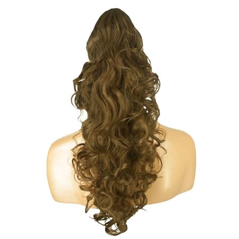 17 Inch Ponytail Curly Ash Brown