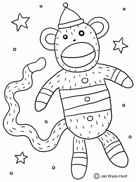Sock Monkey Coloring Pages Coloring Home