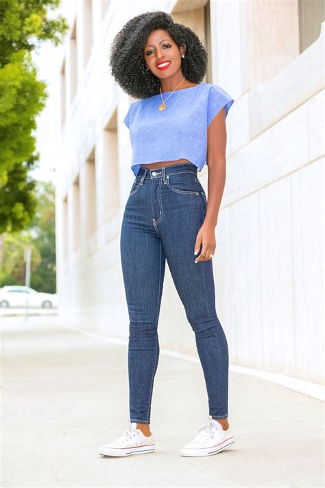 Style Pantry Chambray Crop Top Levis High Waist Jeans Crop Top