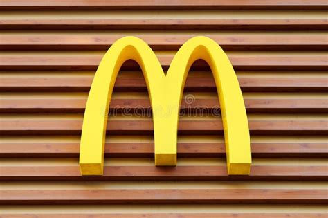 Mcdonalds Logo On Fast Food Restaurant Branch Yellow Macdonald Logo Of