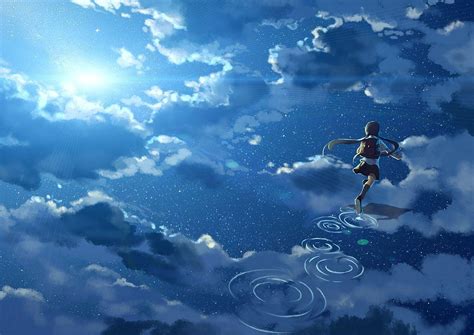 Blue Anime Landscape Wallpapers Top Free Blue Anime Landscape