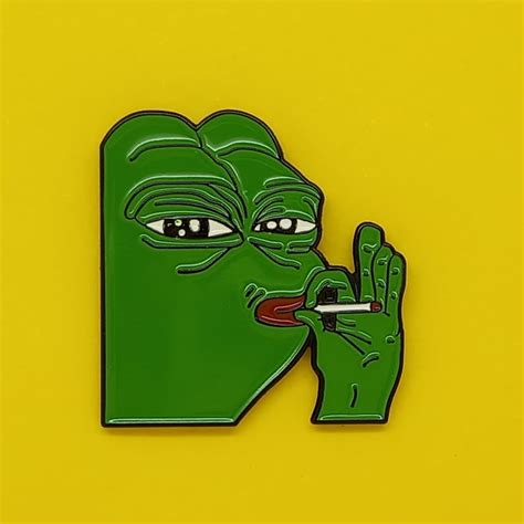 Pepe The Frog Smoking Meme Pin Meme Pin Frog Pin Cheeky Etsy Ireland