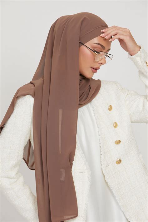 Dusky Brown Instant Hijab Ready To Wear Chiffon Hijab