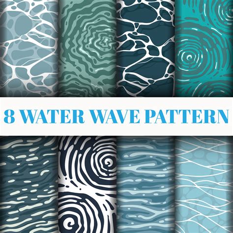 8 Water Wave Pattern Background Set Collection 661484 ...