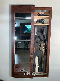 #7 ana gun cabinet to hang your guns #8 hidden gun cabinet improves gun security #3 full length mirror with hidden gun storage. Hidden Storage Mirror, In-wall Gun Safe Concealment ...