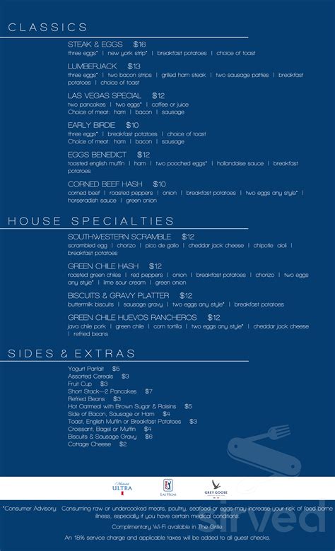TPC Las Vegas menu in Las Vegas, Nevada, USA