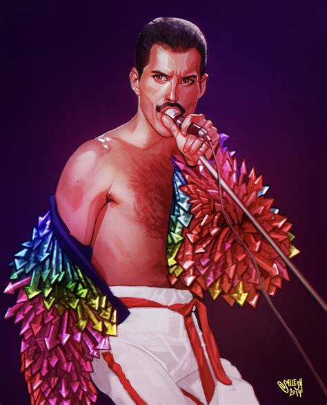 He is remembered for his powerful vocal. My Freddie Mercury portrait : queen