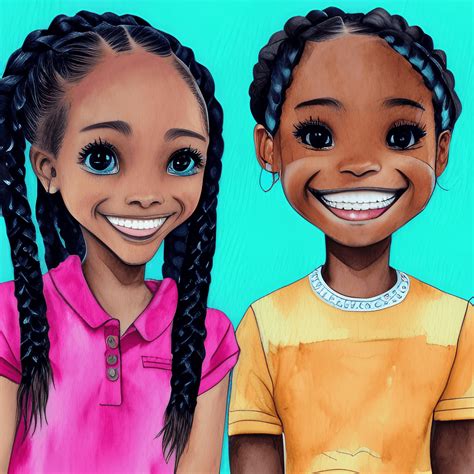 african american preteen girl with braids · creative fabrica