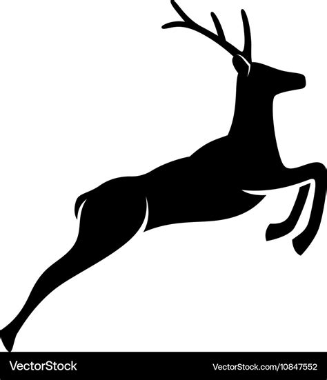 Jumping Deer Silhouette Royalty Free Vector Image