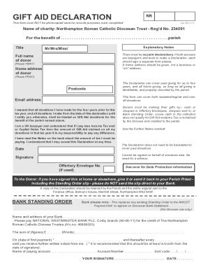 Fillable Online Charity Gift Aid Declaration Forms Simply Docs Fax