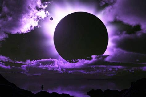 Purple Night Güneş Tutulması Kıyamet Manzara