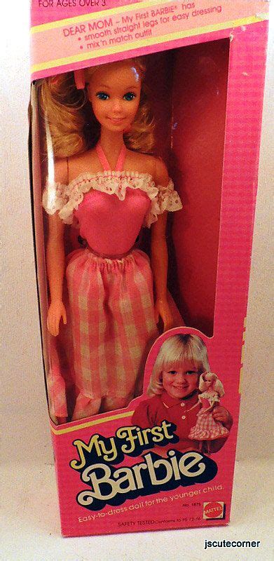 Vintage 1982 Mattel My First Barbie Doll Blonde Hair Pink Plaid 1875 Mint Barbie Dolls