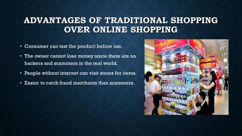 In fact, online sales increased 10.1% compared to traditional retail stores at a measly 1.4% in 2016 alone. PPT - Online shopping vs Traditional Shopping PowerPoint ...