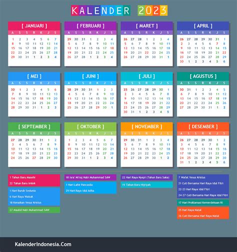 Kalender 2023 Lengkap Hari Libur Cuti Bersama Jawa Dan Hijriyah - Vrogue