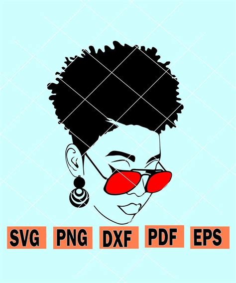 afro puff svg woman with glasses svg