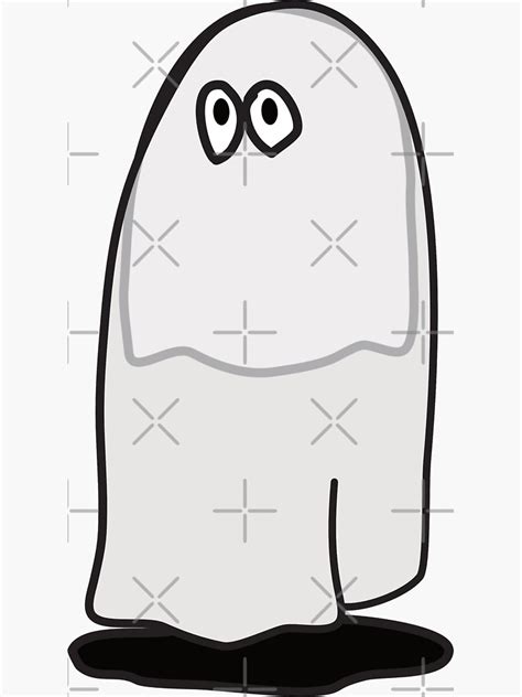 Halloween Ghost Wearing A Sheet Costume Funny Silly Cartoon Drawing Sticker For Sale By