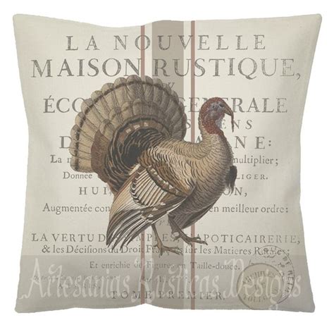 thanksgiving pillow cover vintage turkey print 100 cotton etsy thanksgiving pillows french