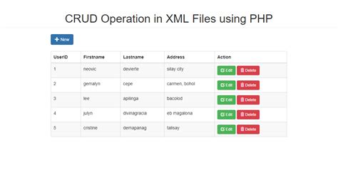 CRUD Operation In XML File Using PHP With Modal Tutorial SourceCodester