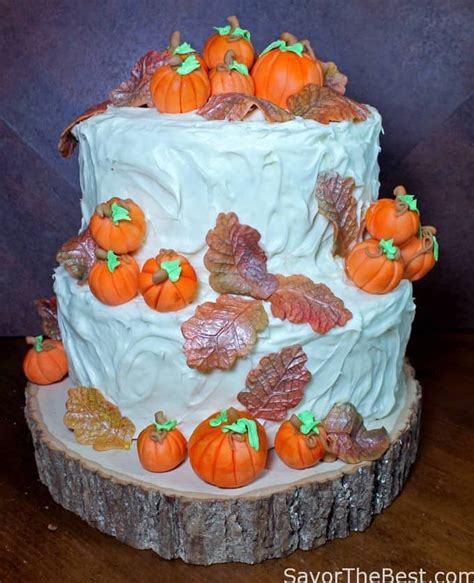 Fall Leaves And Pumpkins Cake Design Savor The Best