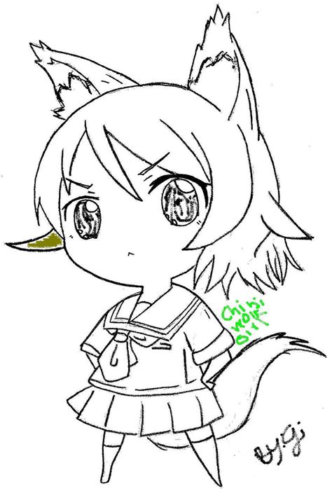 Chibi Wolf Girl Drawing By Ipod123410 Dragoart