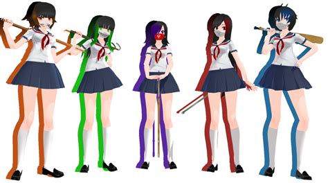 Mmd Yandere Simulator Female Delinquents Dl Down By Drasisw On