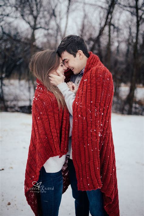 Couple Photoshoot In Snow Couple Pose With Blanket Brianna Record