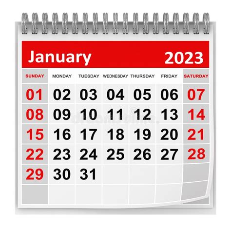 Calendar January 2023 Stock Illustration Illustration Of Graphic