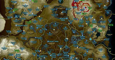 Thedetonadobay Zelda Botw Mapa Das Shrines E Torres