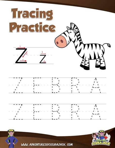Zebra Tracing Kindergarten Learning Activities Activity Workbook
