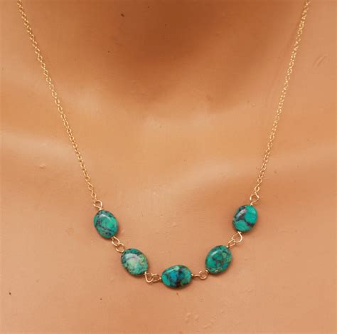 Genuine Turquoise Necklace Dainty Necklace December
