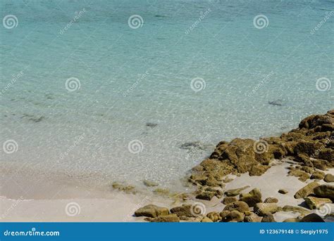 View Of The Beautiful Sea Bay From The Rocky Shore Stock Photo Image