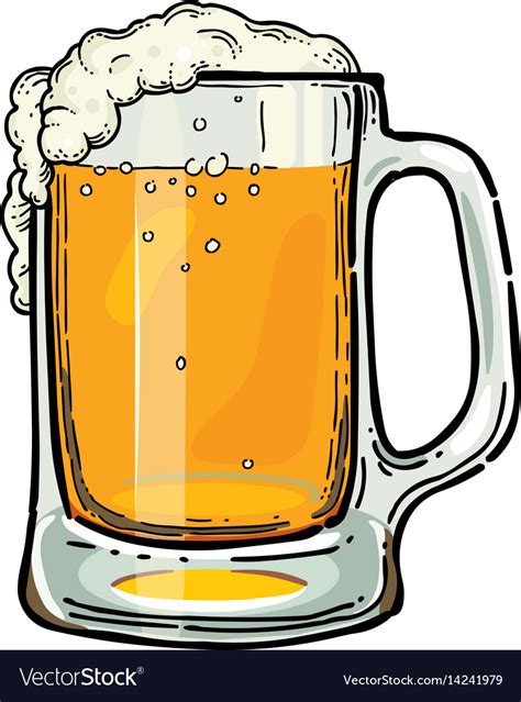 Cartoon Image Of Beer In Glass Royalty Free Vector Image