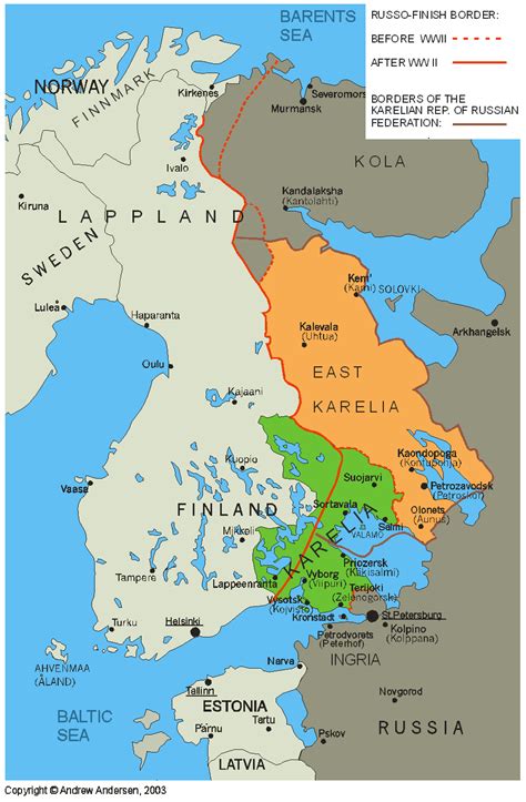 Karelia Finnish Names Areas Map Finland Historical Borders